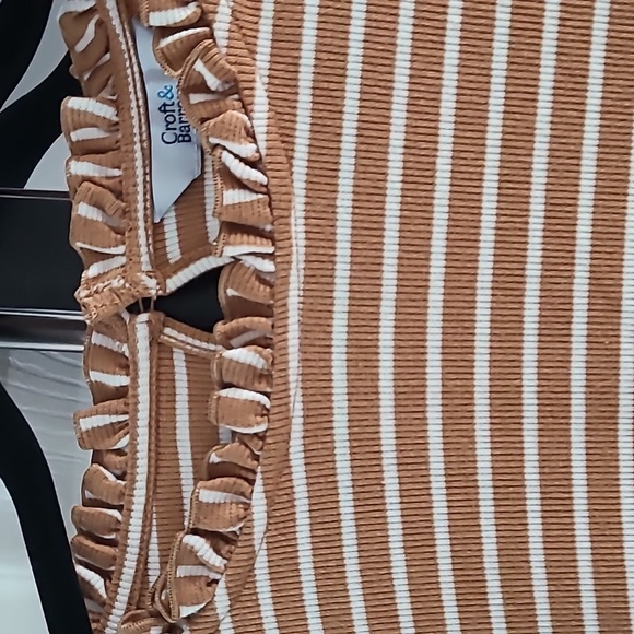 CROFT & BARROW WOMENS BROWN AND WHITE PLUS SIZE STRIPED LONG SLEEVE TOP SIZE XXL - Picture 3 of 12